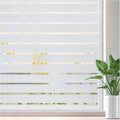 Lifetree Window Film Privacy for Glass Windows 44.5 x 200cm, Frosted Stripe Patterns Static Cling No Glue UV Protection Window Sticker Cover for Home Office