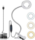 USB LED Desk Lamp Clip On Reading Light, 3 Light Modes & 10 Dimmable Brightness Eye Caring Book Lamp, Bedside lamp with Flexible Neck, Adjustable Perfect for Studying & Working (Silver)[Energy Class A]