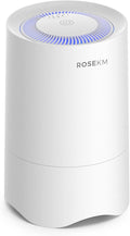 HEPA Air Purifier for Bedroom, Air Cleaner with Aroma Box & Night Light for Home Smoke, Dust Remove, Pet Dander, Odor (White)