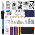79PCS Wood Burning Tool Kit Professional Pyrography Pen Soldering Iron Set Adjustable Temperature from 200-450 for Beginners Adults Wood B