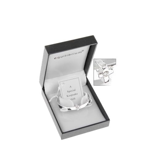 Silver Plated Christening or New Baby Bangle (6780)
