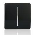 Trendi 1 Gang 2 Way Artistic Modern Glossy 10 Amp Rocker Tactile Light Switch Piano Black ART-SS2BK
