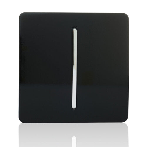 Trendi 1 Gang 2 Way Artistic Modern Glossy 10 Amp Rocker Tactile Light Switch Piano Black ART-SS2BK
