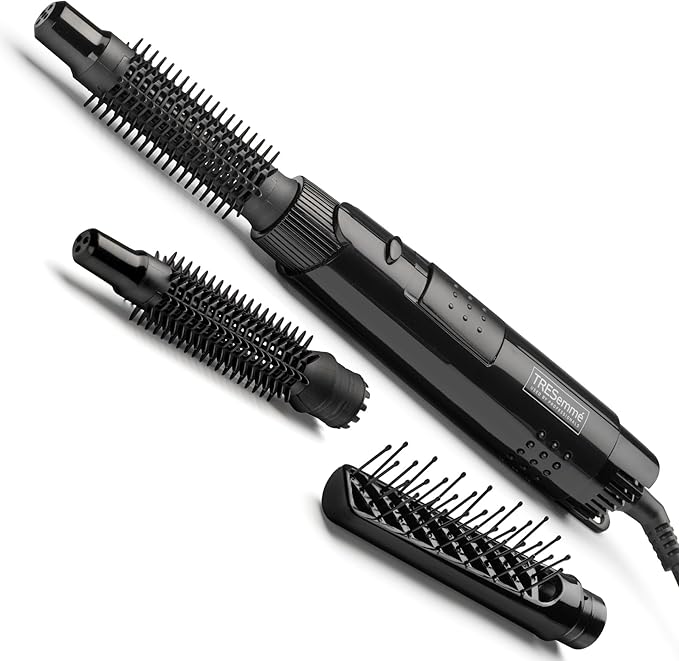 TRESemme Full Finish Air Styler - 300W Hair Dryer Brush With 3 Interchangeable Brush Heads, Curl Release Button, 3 Heat Settings, Cool Shot, Swivel Cord, Black, 5265TU
