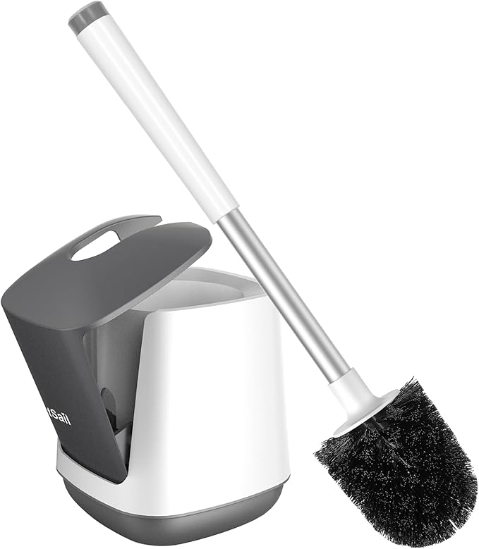 SetSail Toilet Bowl Brush and Holder Automatic Toilet Brushes for Bathroom with Holder Ventilated Toilet Cleaner Brush for Toilet Scrubber Cleaning