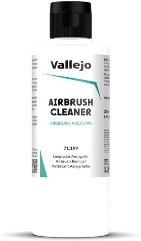Vallejo Airbrush Cleaner 200ml, Effective Paint Residue Remover and Lubricant, Essential Care and Maintenance for Airbrushes