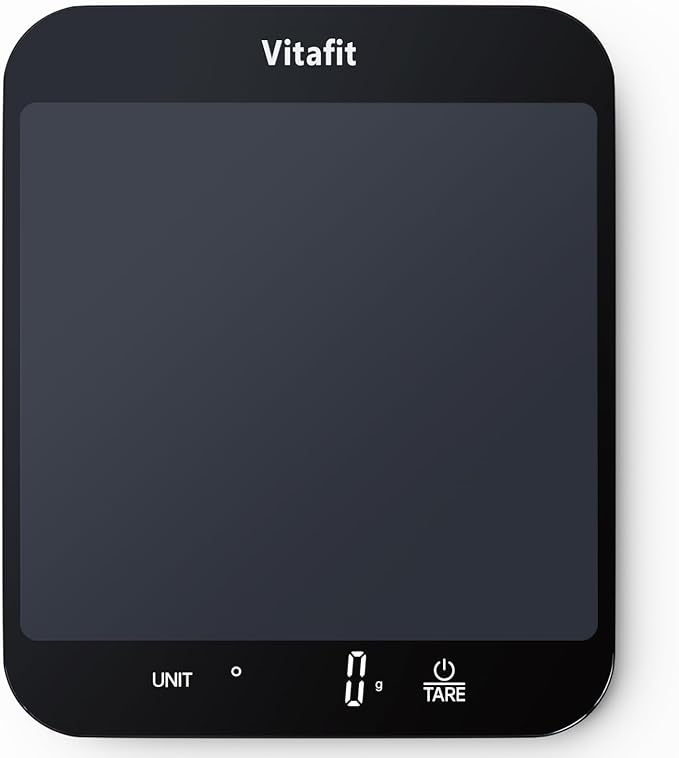 Vitafit 33lb Kitchen Scales, High Accuracy in 0.1oz by Our Professional Factory Since 2001, Digital Food Scales Kitchen for Cooking & Baking, 8.5x7.1in Big Platform, 3*AAA Battery, Black
