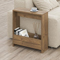 Side Table with Magazine Rack for Living Room and Office - Many Colour Options - Side/End Table - 55 x 20 x 60cm (Dark Oak Effect)