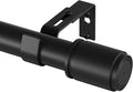 Black Curtain Pole 79-240cm,Extendable Curtain Poles for Eyelet Curtains,25 mm Adjustable Multi-Piece Assembly Metal Curtain Rod- Includes Brackets & Fittings Set