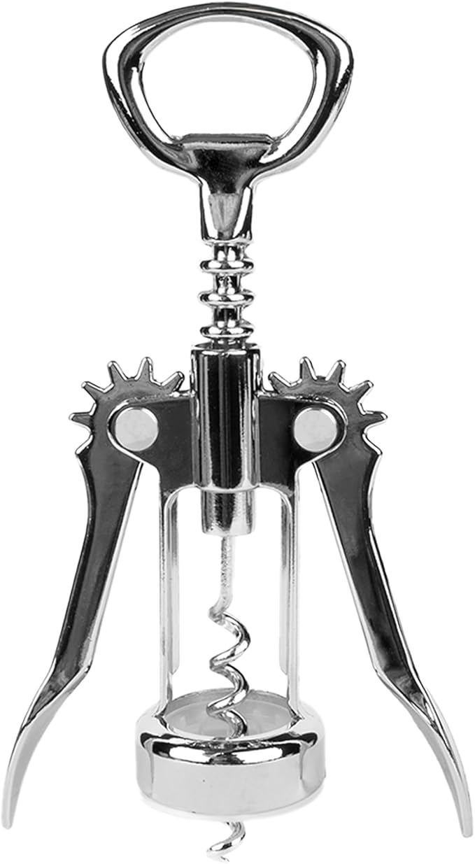 Winged Corkscrew Wine Bottle Opener – Dual Lever Design for Easy Cork Removal, Durable Barware Tool for Wine, Beer Bottles, Champagne & Drinks