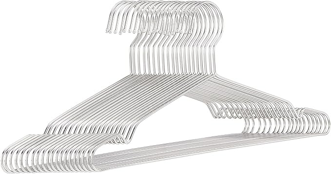 Amazon Basics Stainless Steel Clothes Hangers (20-Pack), Chrome