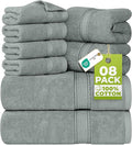 Utopia Towels 8 Piece Towel Set - 2 Bath Towels, 2 Hand Towels and 4 Washcloths Cotton Hotel Quality Super Soft and Highly Absorbent (Cool Grey)