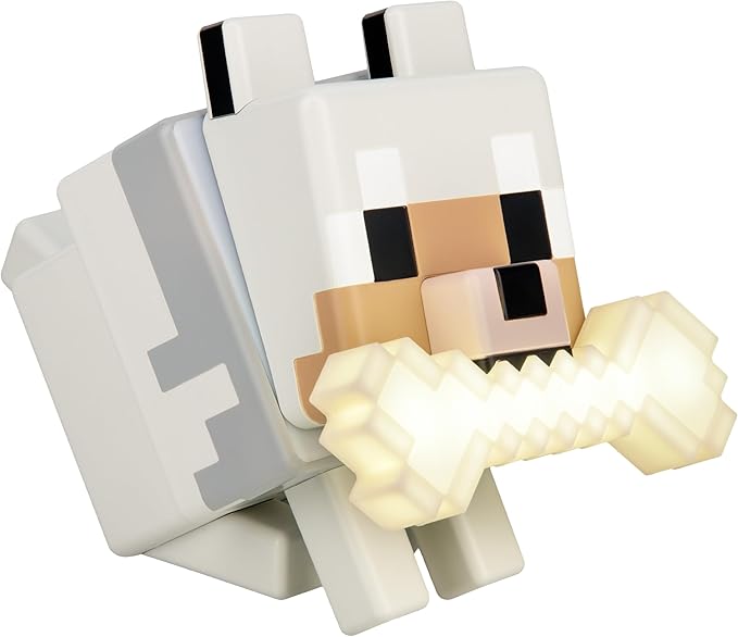 Paladone Minecraft Wolf GloBuddies 3D Colour Changing Light, Officially Licensed LED Night Lamp, Tap to Change Colour, Gaming Merchandise, Battery Powered[Energy Class A]