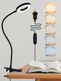 Desk Lamp,5 Colors+10 Brightness Reading Lamp LED Desk Light,550lm Bright Clip on Light, USB LED Lamp with Adapter, 360°Adjustable Reading Lights for Books in Bed, Bedside Table, Study, Craft[Energy Class F]
