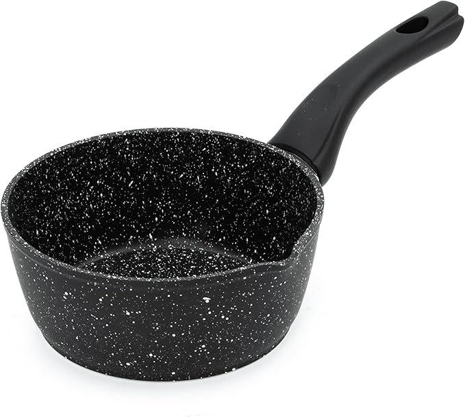 Blackmoor 66120 Classic 16cm Milk Pan/Non-Stick Coating/Cool Touch Handle/Features Unique Pouring Lip/Suitable for Induction, Gas & Electric Hobs/Black Colour