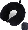 Travel Pillow Neck Pillow Memory Foam Pillows Head Support Cushion for Airplane Train Car Office Travel Essential Flight Pillows for a Long Hauls Sleeping Rest (Dark Black)