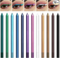 12 Colorful Eyeliner Pencils, Rainbow Colors, Matte Finish, Long-lasting & Waterproof, Smudge-Proof, Christmas & Masquerade Makeup (12PCS-Eyeliner Pencils)