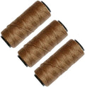 3 Rolls Sewing Thread for Hair Weave Bundles, Hair Extensions, Sewing Hair Weft, Making Wig DIY Weaving Thread (Khaki)