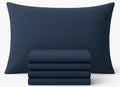Pillow cases 250 Thread Count Egyptian Cotton I Premium Hotel Quality Pillow Cases 4 Pack I Soft & Breathable Envelope Closure Design Housewife Pillowcases 50x 75 CM, Navy Blue (4)