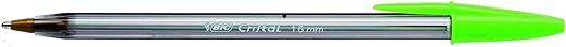 BIC Cristal Fun Ballpoint Pens Wide Point (1.6 mm) – Lime Green, Box of 20