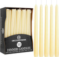 DECO EXPRESS Candles Set, Pack of 50 Classic Dripless Tapered Metallic Dinner Candles, Unscented with 8 Hours Burning Time, Home, Valentine’s Day & Mother’s Day Decor Idea (Ivory, 50 Pack)
