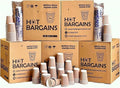 HOT BARGAINS 8oz Triple Wall Paper Coffee Cups, Pack of 500, Brown Kraft Color, for Hot and Cold Beverages