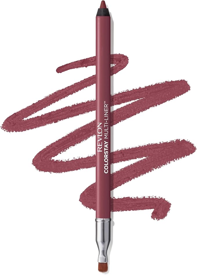 Revlon ColorStay Multi-Liner – Lip Liner with Built-In Blending Brush, Transfer-Proof Creamy Gel Pencil for Lips, Eyes & Face, Dallying