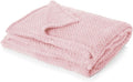 Dreamscene Fleece Blanket Large Sofa Throw, Soft Cosy Warm Honeycomb Waffle King Size Blanket Fluffy Throws for Sofas Bed Settee Faux Fur Throw, Blush Pink - 200 x 240cm