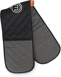 MasterChef Oven Gloves Heat Resistant, Double Oven Gloves Made from Cotton with Official Show Logo & Hanging Loop, Attached Oven Mitts, Machine Washable, Heat Proof Pot Holders for the Kitchen, Elite