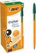 BIC Orange Original Fine Ballpoint Pens Fine Point (0.8 mm) - Green, Box of 20