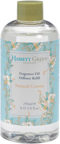 Hassett Green London - Natural Cotton - Fragrance Oil Reed Diffuser Refill - Larger Size 250ml Bottle