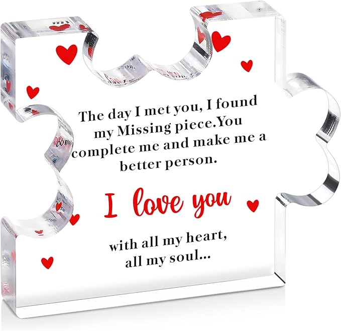 Valentines Unique Gifts for Her Him, Acrylic Puzzle Presents for Women Men, Valentines Day Gifts for Girlfriend Boyfriend Wife Husband on Anniversary Christmas