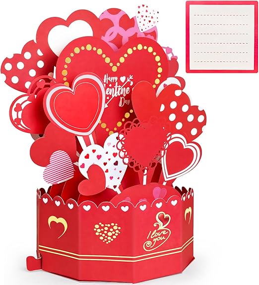 Happy Valentine's Day Cards for Her & Him, Surprise Pop Up Valentines Day Gifts Cards Filled with Love, Romantic Valentine's Greeting Card for Lovers Couples Wife Husband Girlfriend Boyfriend