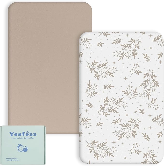 Yoofoss Pack of 2 Baby Fitted Sheets 70 x 140 cm Microfibre Mattress Topper Breathable Mattress Protector Sheet for Cot Bed Baby Cot