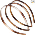 3 Pcs Plastic Plain Headbands Teeth Comb Headbands Skinny DIY Hair Bands headbands (3*different coffee)