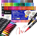 Artecho Dual Tip Colouring Pens, 72 Colours, Fine Felt Tip Pens, Drawing Markers, Brush Pen Set Suitable for Adult Colouring Books, Calligraphy, Drawing and Sketching - Art Supplies for Women and Men