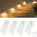 WILLED Stair Lights, Wireless Motion Sensor Night Light, USB Rechargeable Sensor Lights Indoor (Auto/ON/OFF), Magnetic Stick on Lights for Wardrobe, Stairs, Hallway, Bedroom (4 Pack)[Energy Class E]