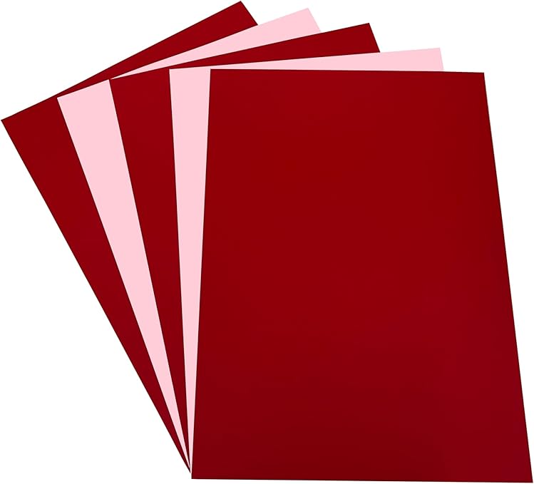 DJP 160 GSM A4 Valentines Coloured Card - Red/Pink (Pack of 50 Sheets) - 25 Intensive Red & 25 Pink