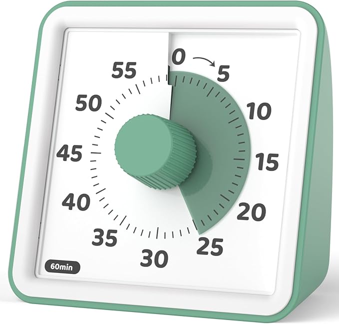 LIORQUE Visual Timer for Kids, 60 Minute Visual Countdown Timer for Classroom Teaching Cooking, Kids Time Management Tools with Silent Operation