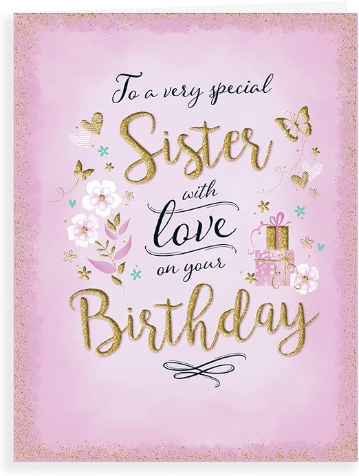 Piccadilly Greetings Modern Birthday Card Sister - 8 x 6 inches