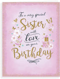 Piccadilly Greetings Modern Birthday Card Sister - 8 x 6 inches