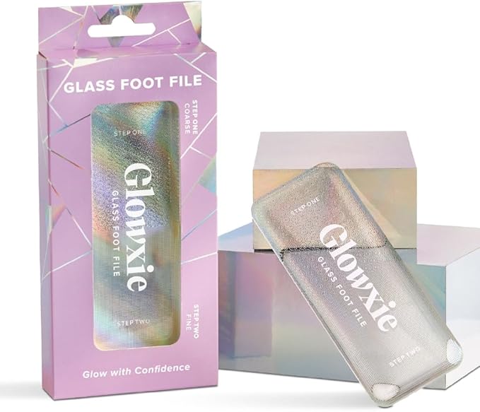 Glass Foot File by Glowxie | 2 Files in 1 (Scub+Buff) | Dead Skin & Callus Remover | Long Lasting | Hypoallergic