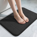 Yimobra Memory Foam Bath Mat Large Size, 43 x 61 cm, Soft and Comfortable, Super Water Absorption, Non-Slip, Thick, Machine Wash, Easier to Dry for Bathroom Floor Rug, Black
