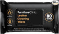 Furniture Clinic Leather Wipes for Cleaning Leather & Vinyl Upholstery, Sofa, Handbags, Car Interior, Seat & Dashboard - Furniture & Jacket Cleaner - Residue & Streak Free Wipe - 80 Wipes