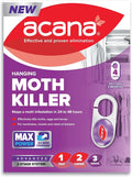 Acana Hanging Moth Killer 4 Pack for Wardrobes - Max Performance - Kills in 24 to 48 Hours - Protects Clothing & Bedding