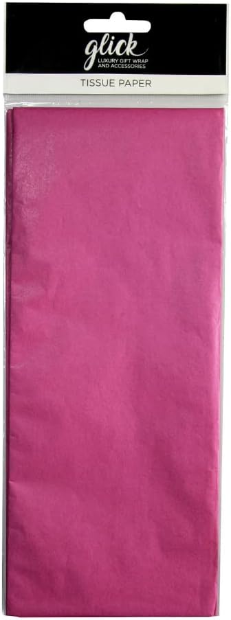 Glick Plain Luxury Tissue Wrapping Paper 4 Sheets, for Gift Wrapping and Arts & Crafts, Measures 75 x 50 cms When Opened, Hot Pink