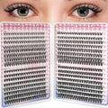 640pcs Fluffy Individual Eyelashes Kit, Cluster Lashes, DIY Lash Extension kit Russian D Curl Mixed Trays, Natural Lash Clusters Lashes Individual for Beginners (30D+40D+50D+60D)