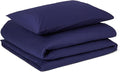 Amazon Basics 2-Piece Organic Cotton Bedding Single Duvet Cover Set, Duvet Cover 135 x 200 cm & 1 Pillowcase 50 x 80 cm, Navy Blue