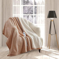 Electric Heated Blanket Throw Fleece Sherpa EXTRA LONG 180cms, (Coffee) 9 Heat Settings, Auto Shut Off, Machine Washable