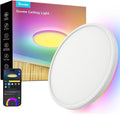 Govee LED Ceiling Light, 2400LM Smart RGBIC Flush Ceiling Lights 24W Work with Alexa & Google Assistant, for Bedroom Living Room, Round, Ø30cm[Energy Class F]